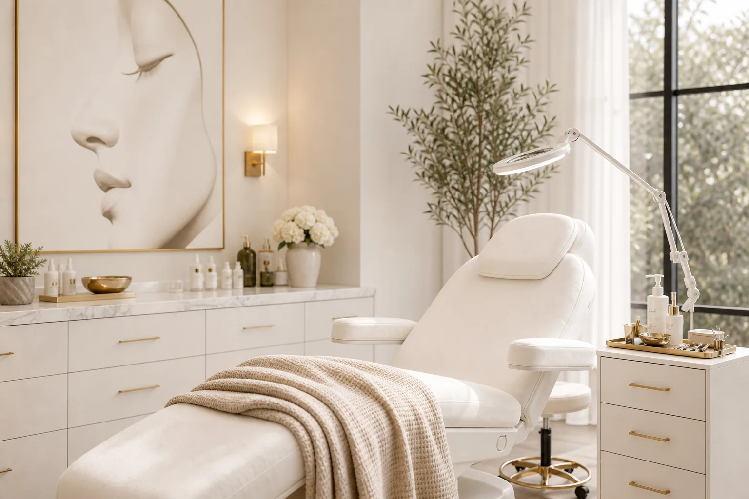 Refined facial aesthetics treatment space