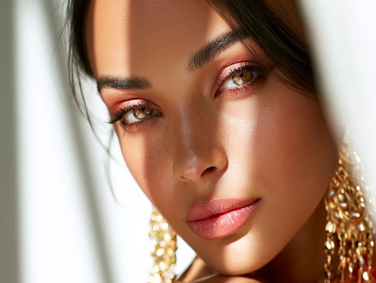 Luxury beauty portrait with luminous skin
