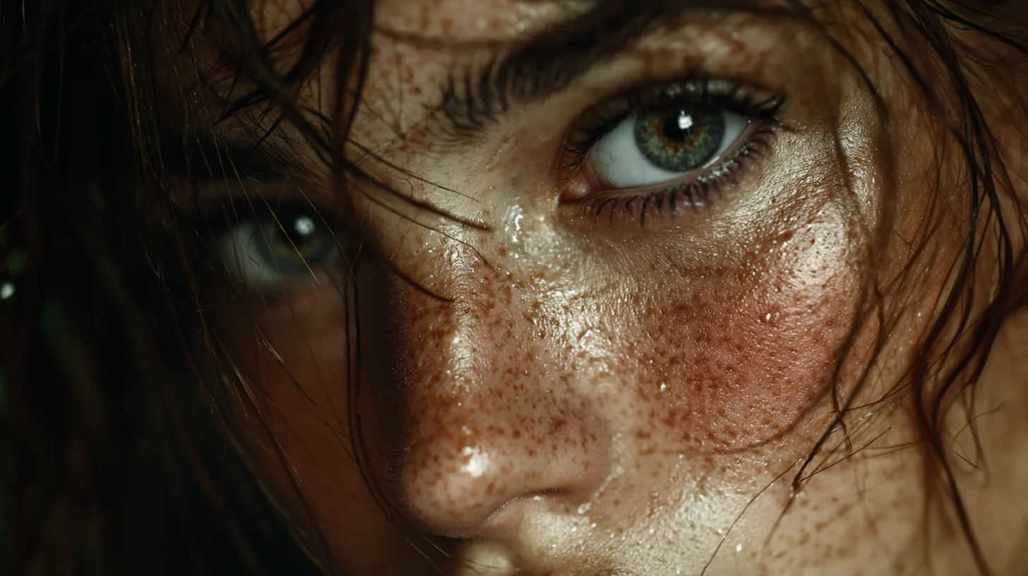 Close-up of glowing skin and eye area